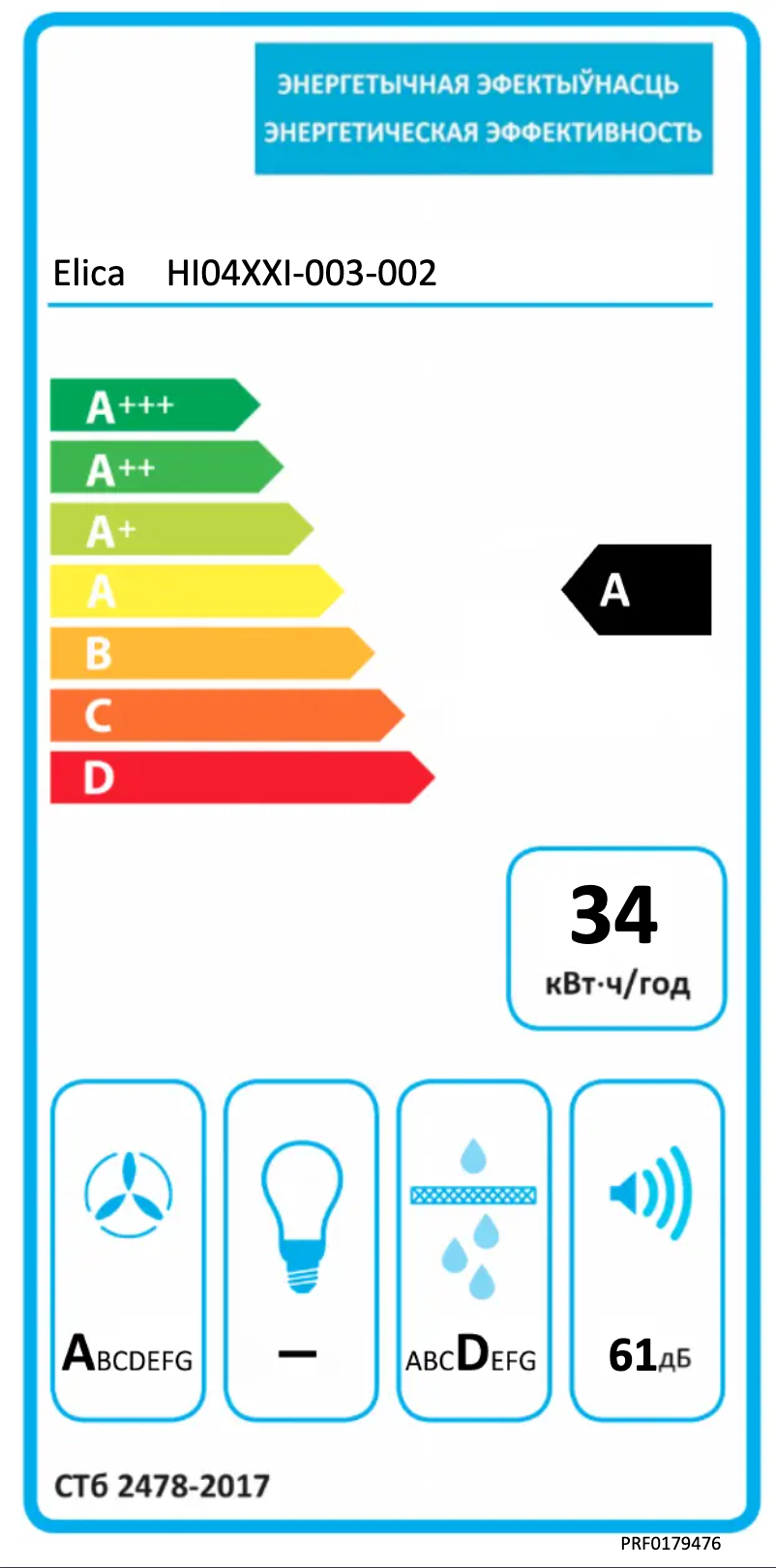 Página 1 del manual Etiqueta energética Elica NIKOLATESLA FIT XL PRF0179476
