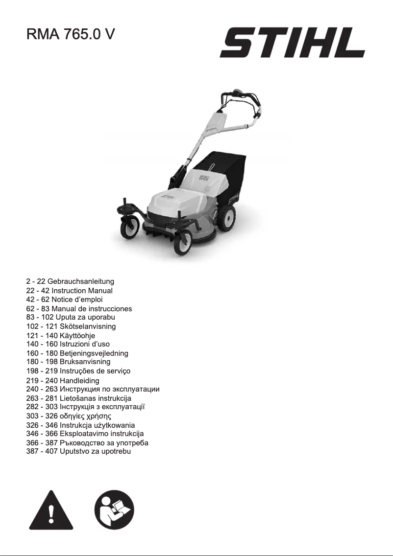 Página 1 del manual Manual de usuario Stihl RMA 765 V