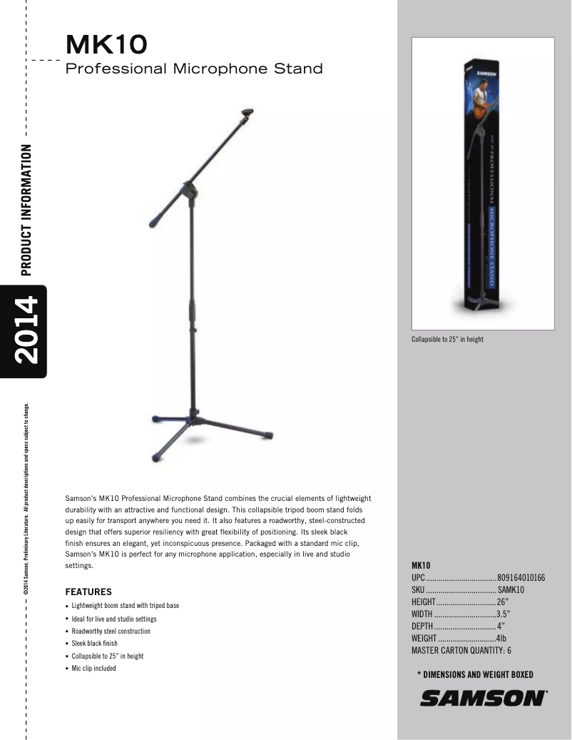 Página 1 del manual Manual de usuario Samson MK10