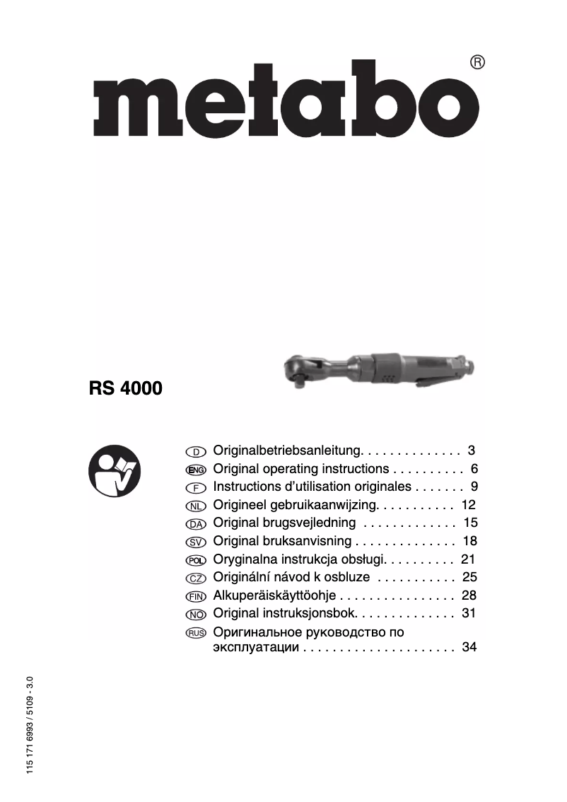 Página 1 del manual Manual de usuario Metabo RS 4000