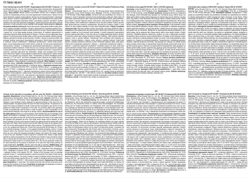 Imagen de la primera página del manual del dispositivo YT-73634