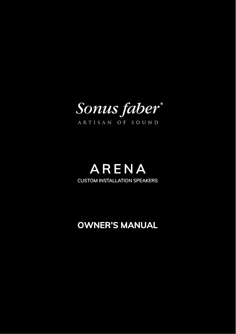 Página 1 del manual Manual de usuario Sonus Faber Arena 20
