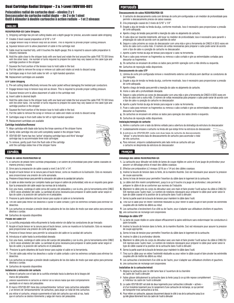 Imagen de la primera página del manual del dispositivo VDV100-801