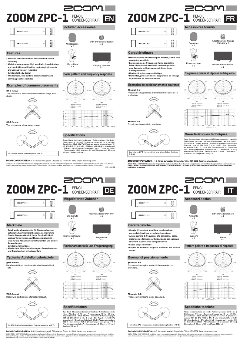 Imagen de la primera página del manual del dispositivo ZPC-1