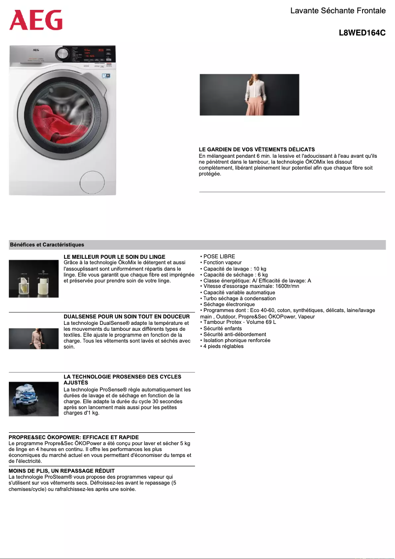 Imagen de la primera página del manual del dispositivo L8WED164C