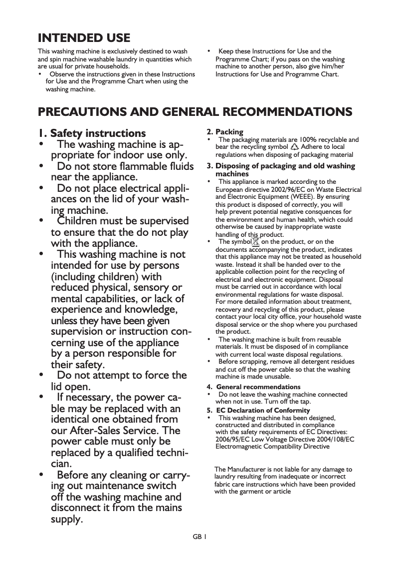 Página 1 del manual Manual de usuario Whirlpool WTLS 60910