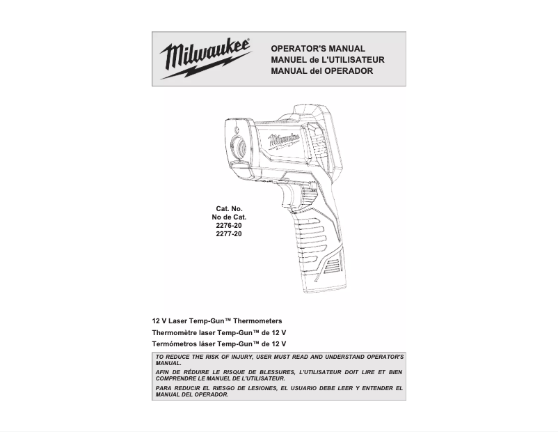 Página 1 del manual Manual de usuario Milwaukee 2276-20
