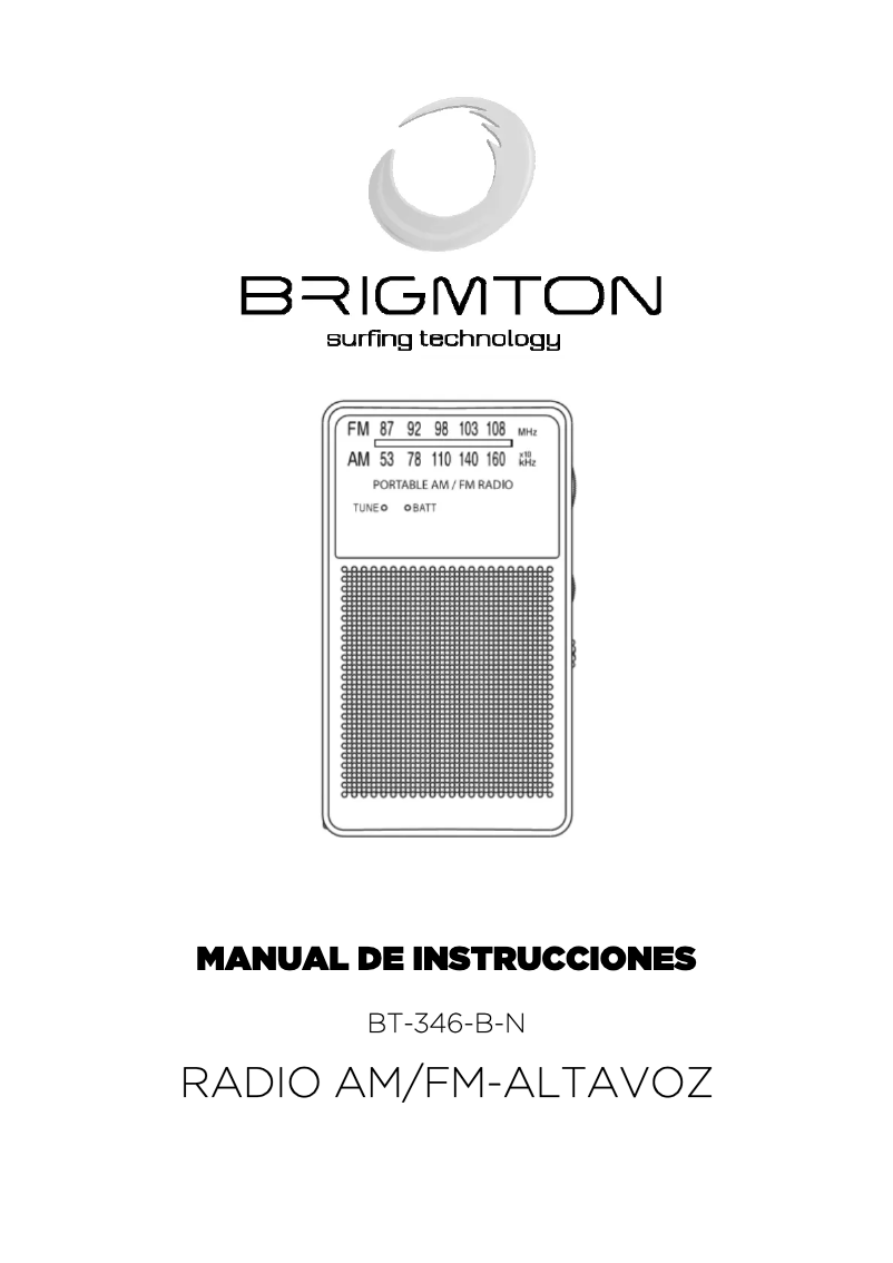 Imagen de la primera página del manual del dispositivo BT-346-B-N