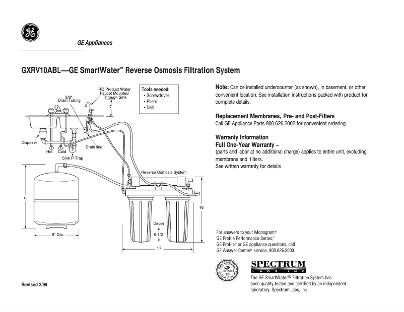 Imagen de la primera página del manual del dispositivo GXRV10ABL