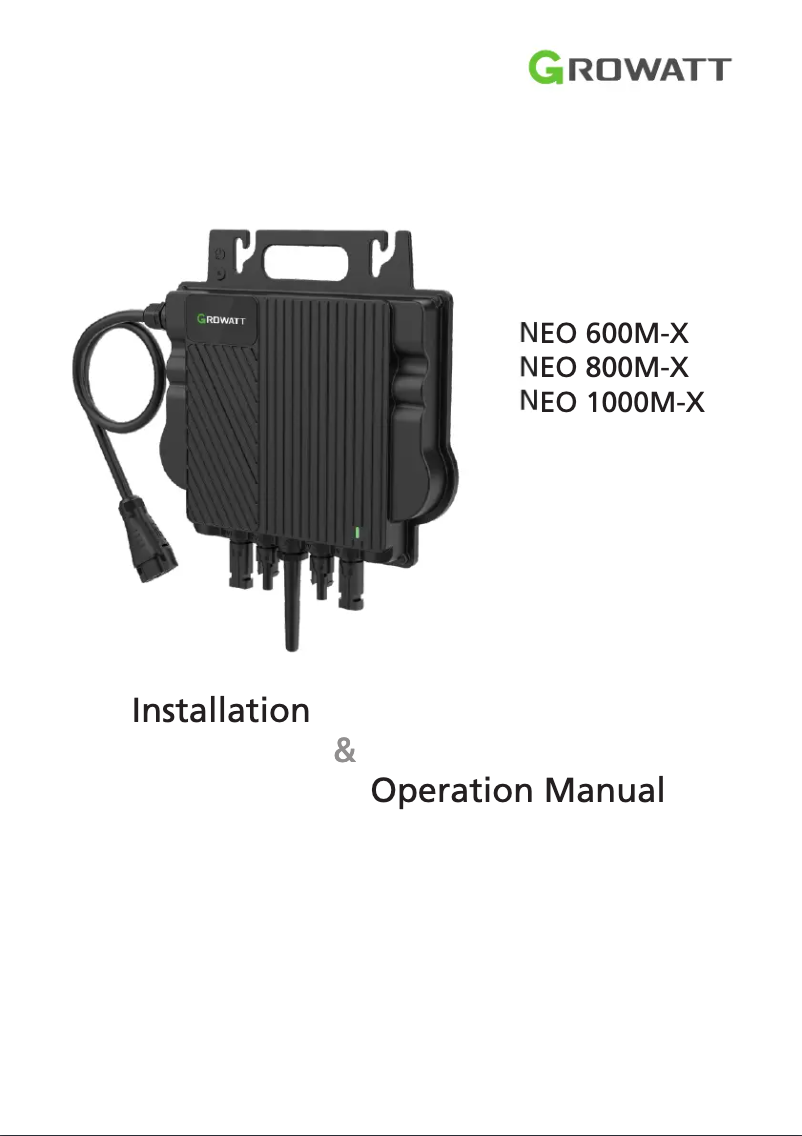 Página 1 del manual Manual de usuario Growatt NEO 600-1000M-X