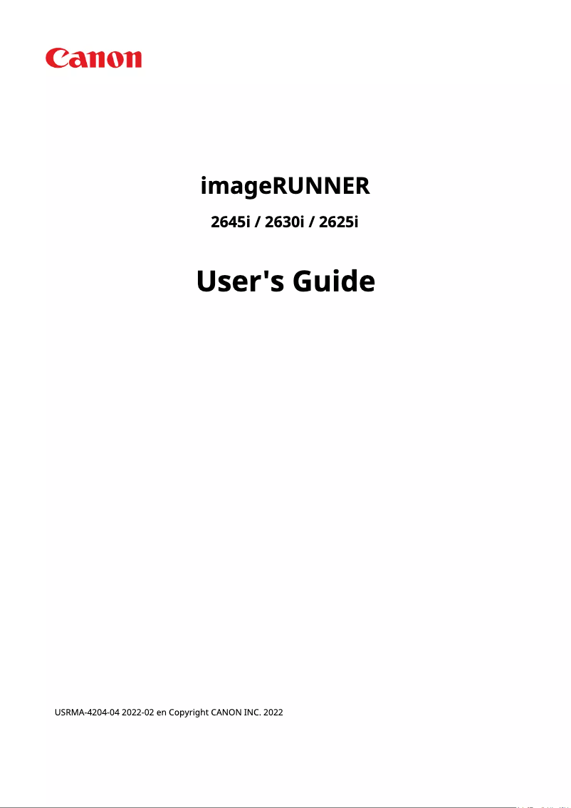 Imagen de la primera página del manual del dispositivo imageRUNNER 2630i
