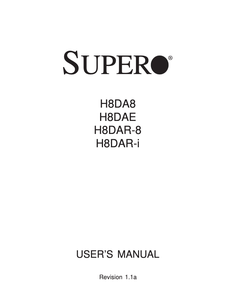 Imagen de la primera página del manual del dispositivo H8DAR-8