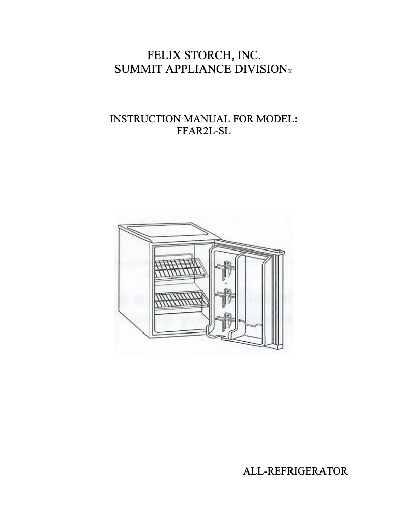 Página 1 del manual Manual de usuario Summit FFAR2L7MED