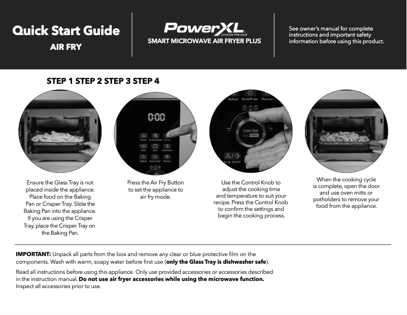 Imagen de la primera página del manual del dispositivo Smart Microwave Air Fryer Plus BDK04