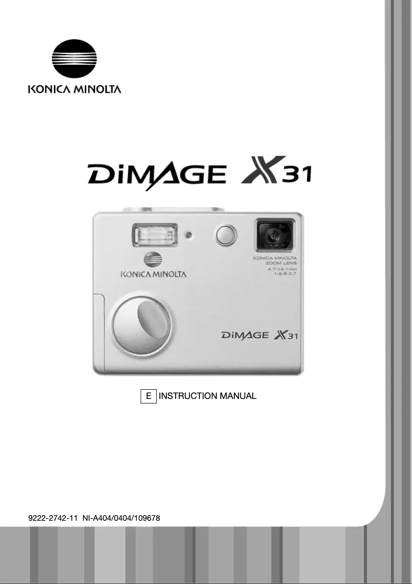 Imagen de la primera página del manual del dispositivo DiMAGE X31