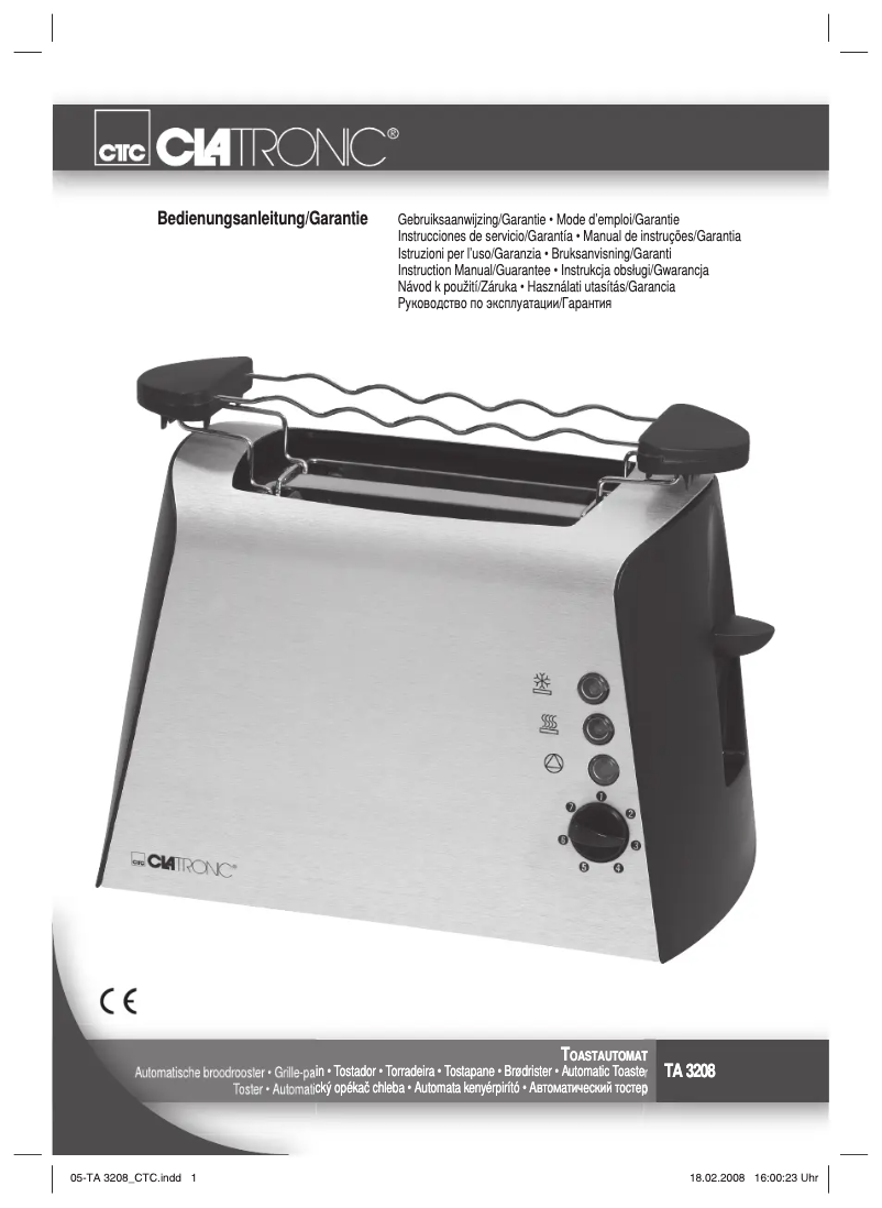 Imagen de la primera página del manual del dispositivo TA 3208