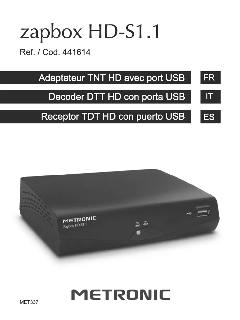 Imagen de la primera página del manual del dispositivo Zapbox HD-S1.1