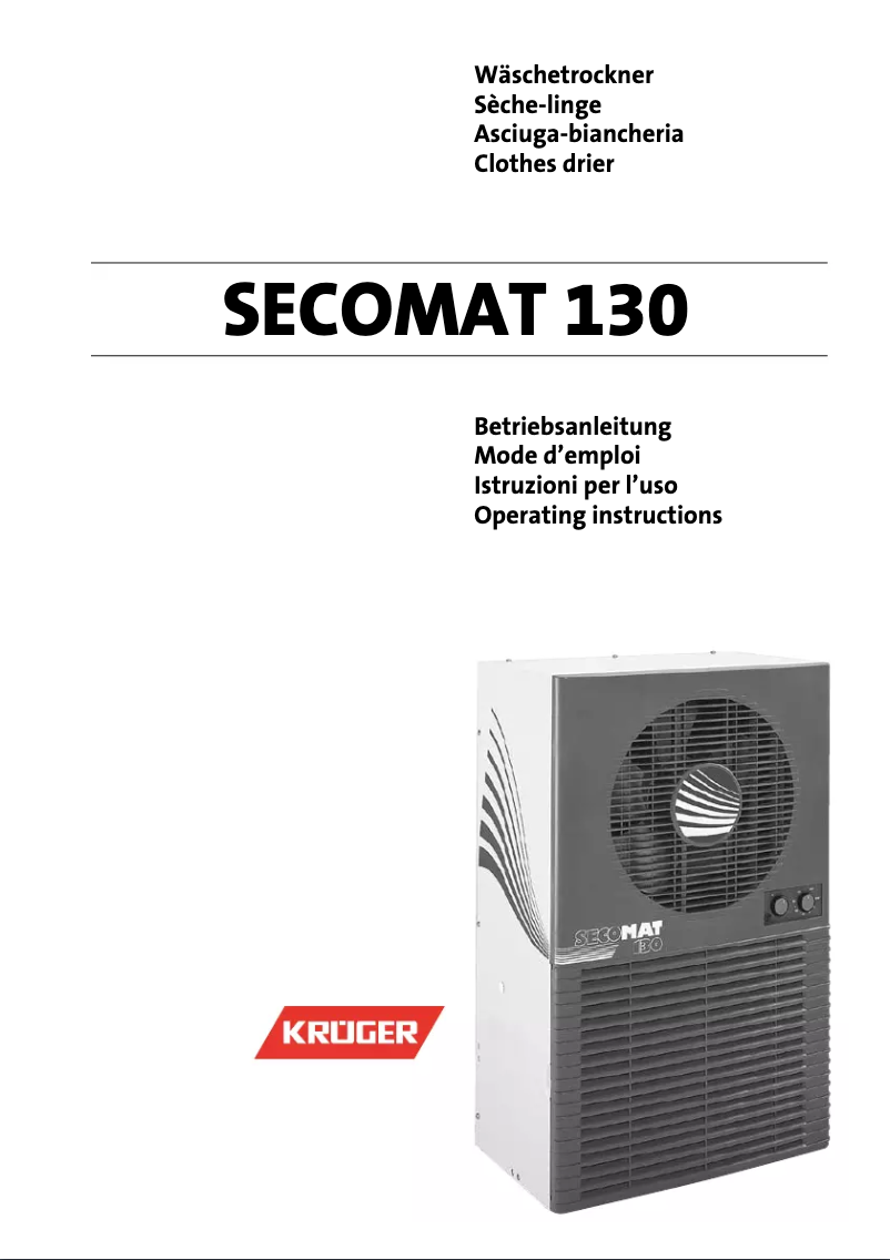 Imagen de la primera página del manual del dispositivo Secomat 130 AH