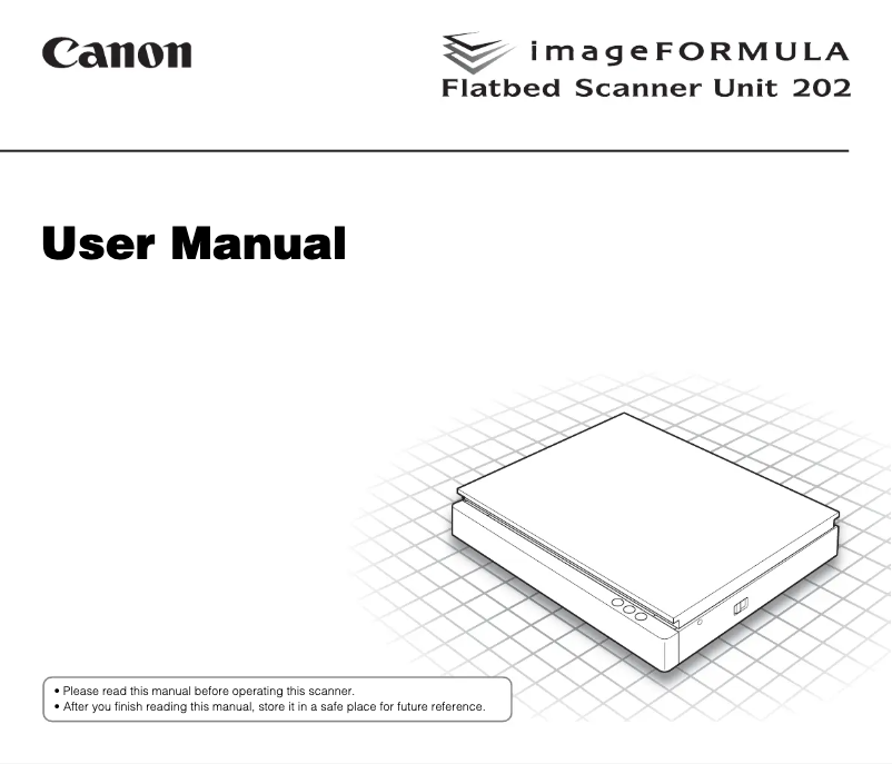 Página 1 del manual Manual de usuario Canon imageFORMULA Flatbed Scanner Unit 202
