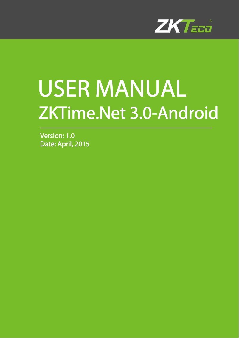 Página nº 1 - Manual de usuario ZKTeco ZPAD