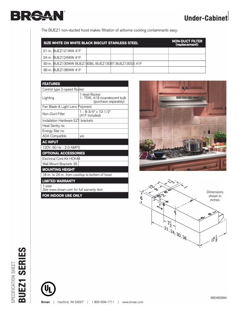 Imagen de la primera página del manual del dispositivo BUEZ1