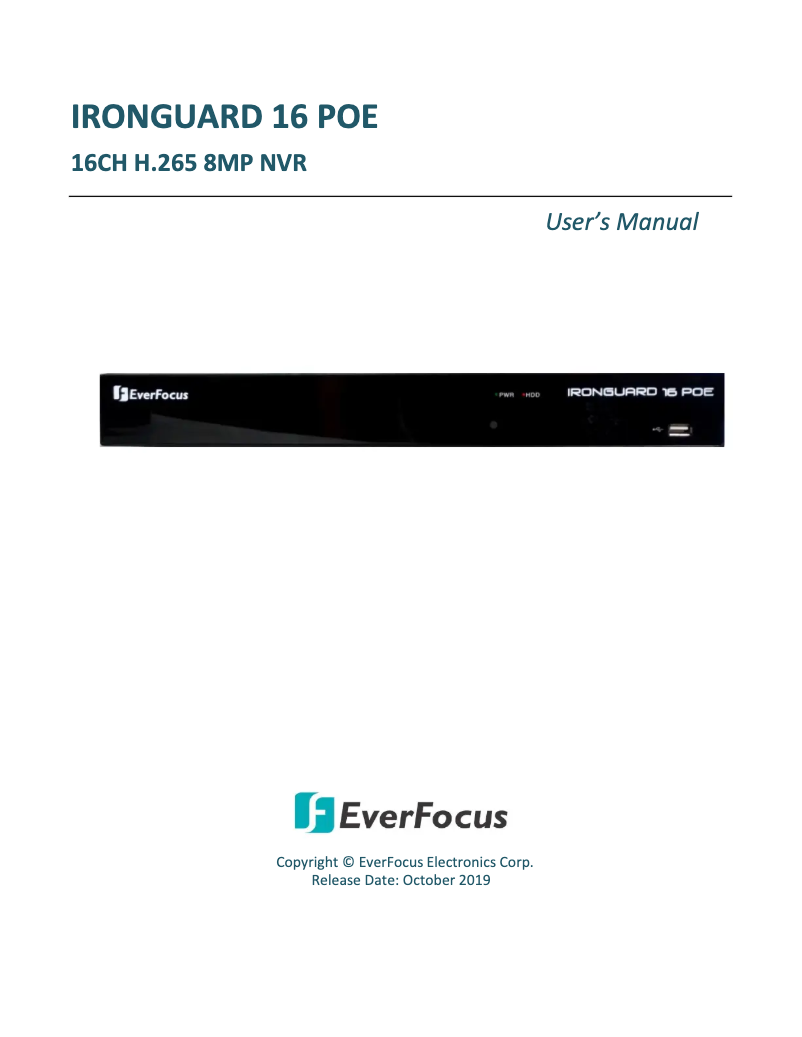 Imagen de la primera página del manual del dispositivo IRONGUARD 16 POE