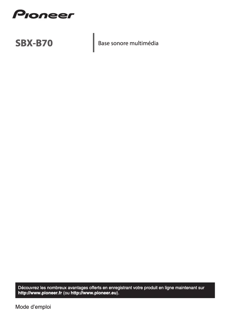 Imagen de la primera página del manual del dispositivo SBX-B70