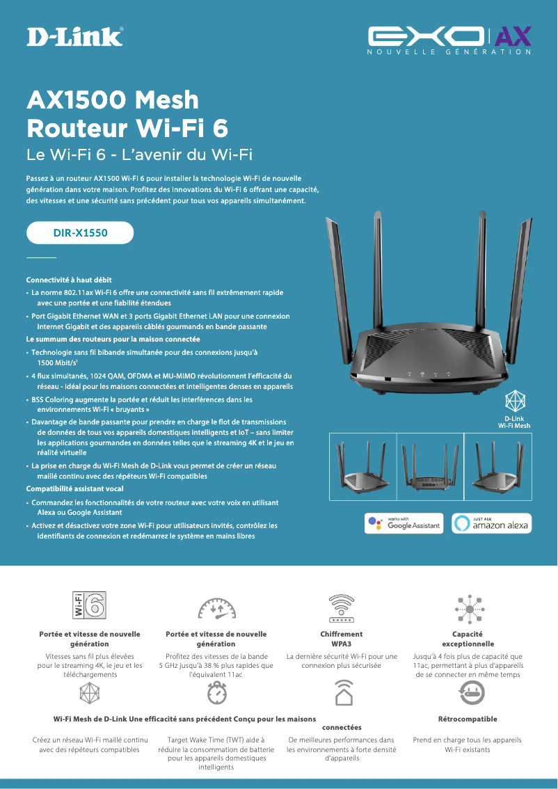Página 1 del manual Ficha técnica D-Link DIR-X1550