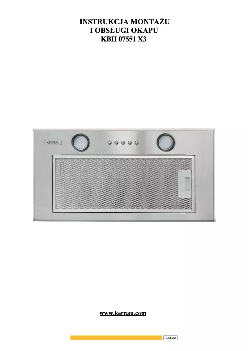 Imagen de la primera página del manual del dispositivo KBH 07551 X3
