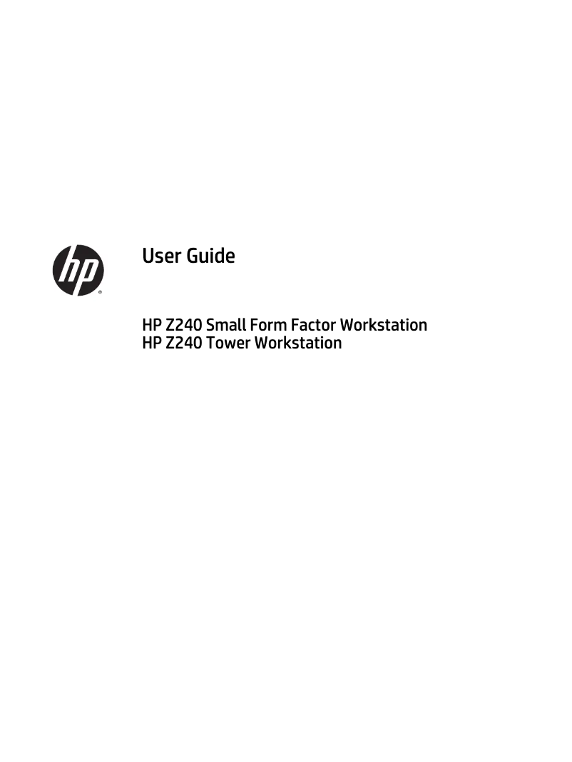Imagen de la primera página del manual del dispositivo Z240 TWR
