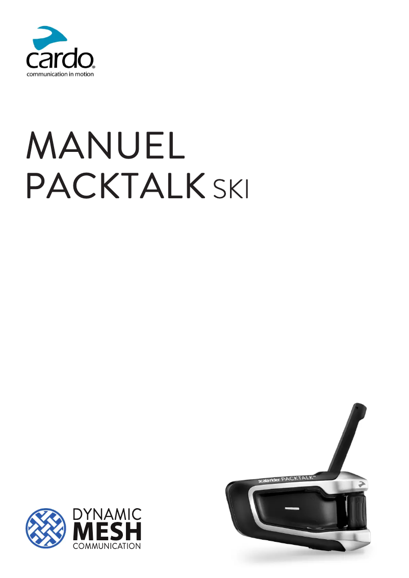 Imagen de la primera página del manual del dispositivo Packtalk Ski