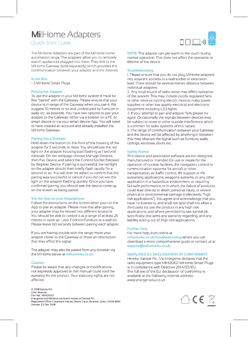 Página 1 del manual Manual de usuario EnerGenie MIHO002