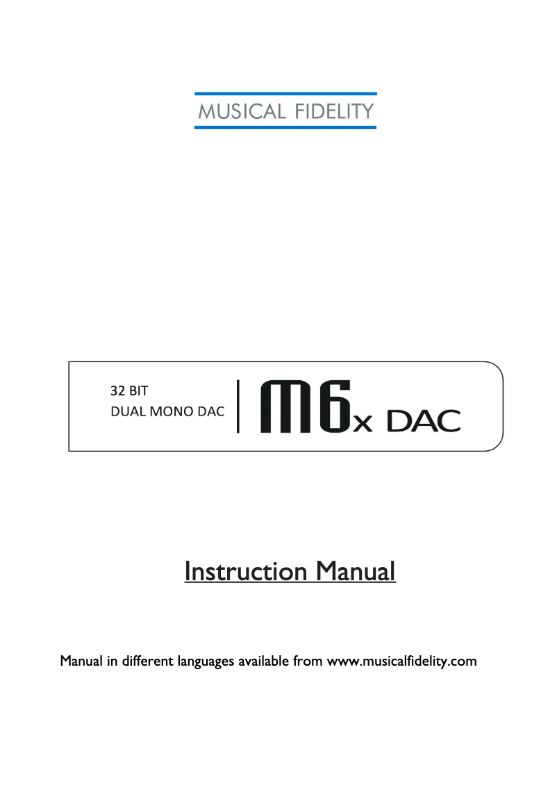 Imagen de la primera página del manual del dispositivo M6x DAC