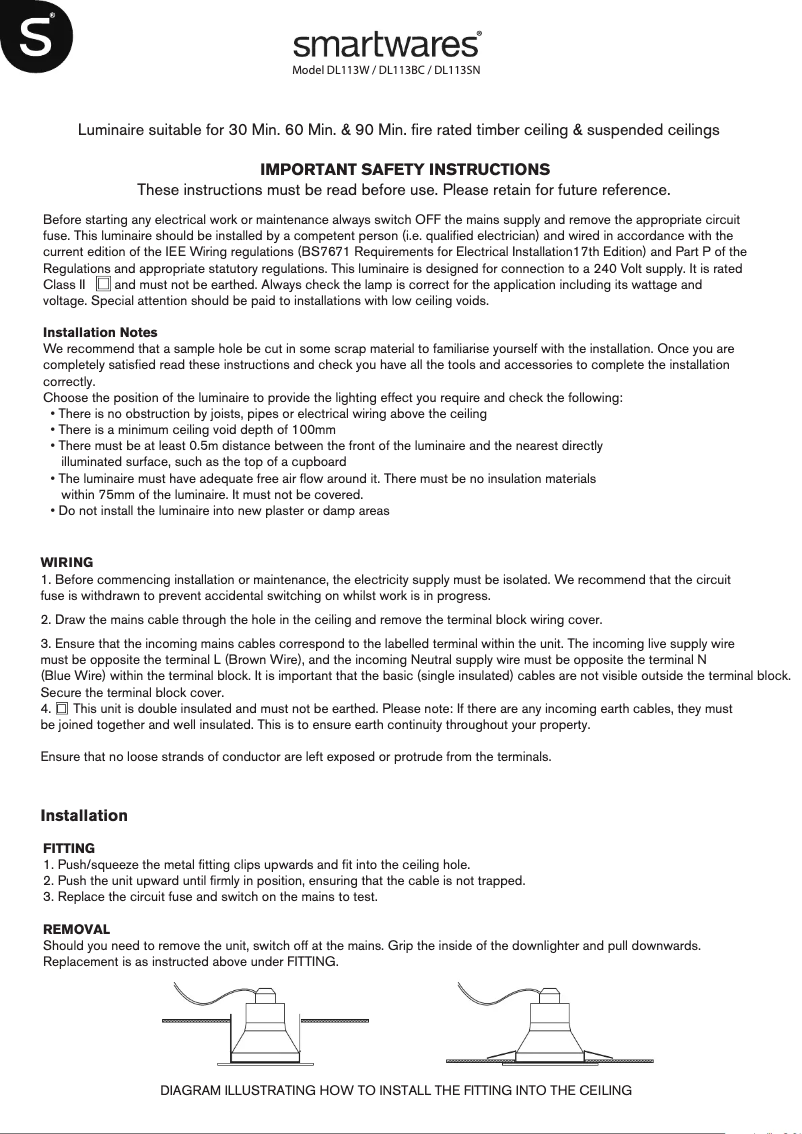 Imagen de la primera página del manual del dispositivo DL113BC