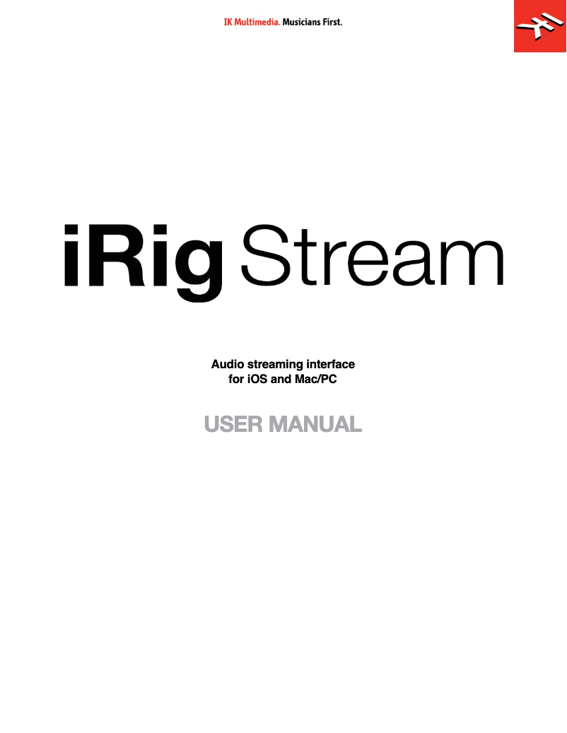 Página 1 del manual Manual de usuario IK Multimedia Stream
