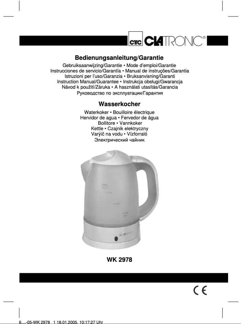 Imagen de la primera página del manual del dispositivo WK 2978