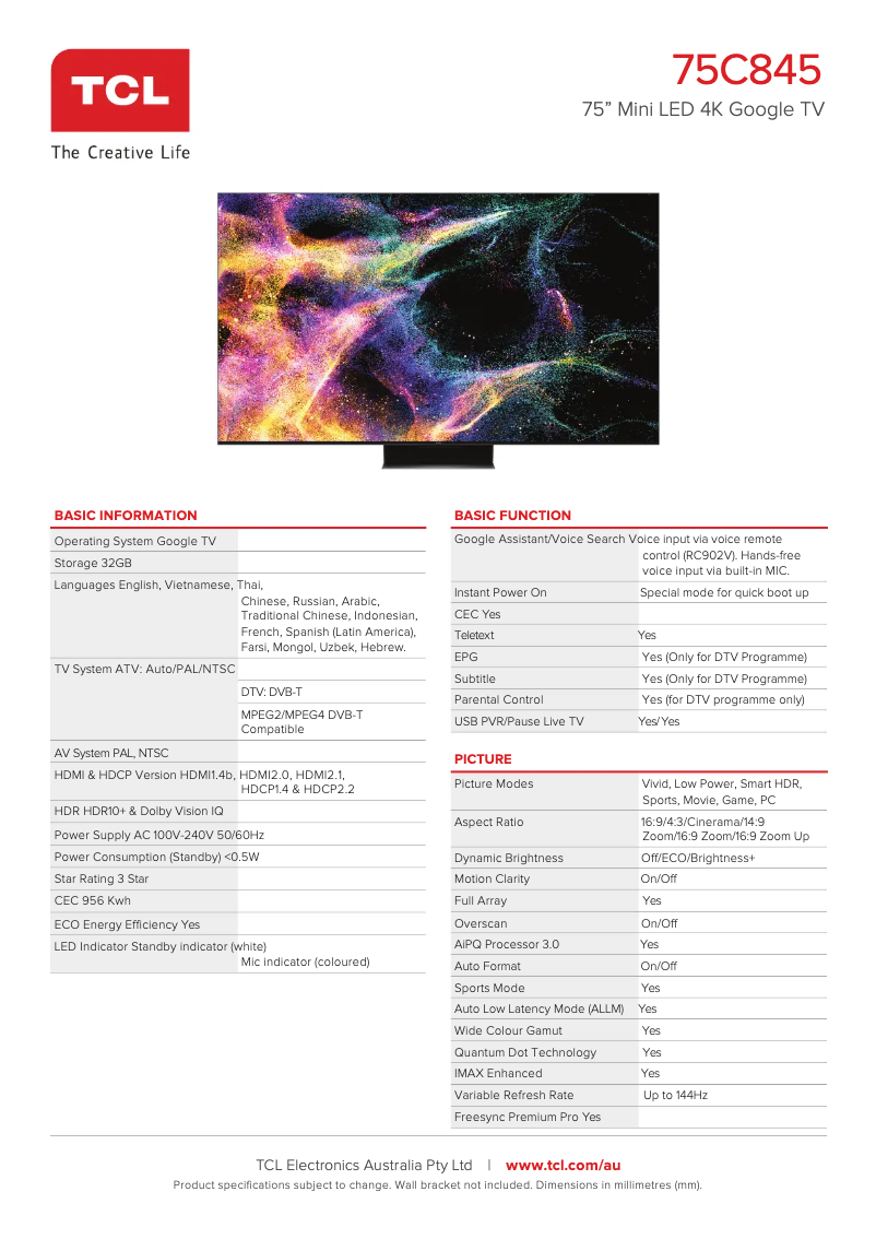 Imagen de la primera página del manual del dispositivo 75C845
