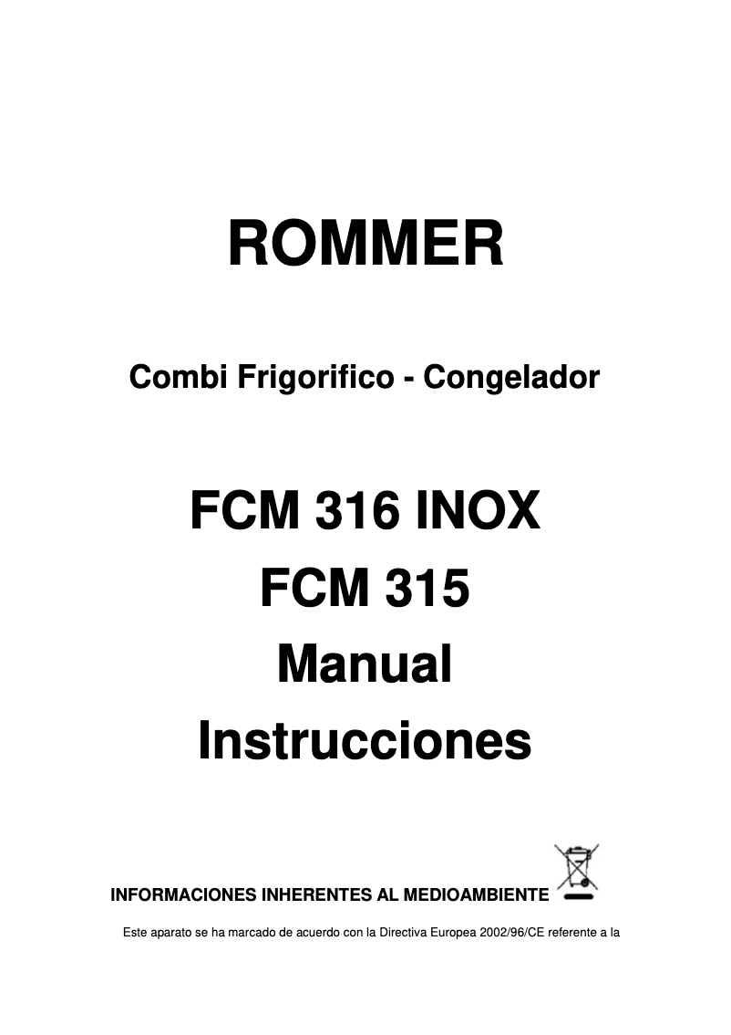 Página 1 del manual Manual de usuario Rommer FCM 315