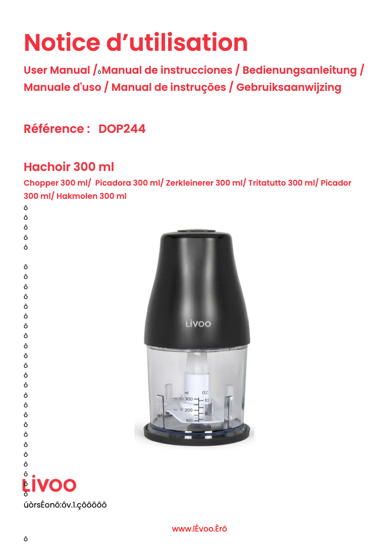 Imagen de la primera página del manual del dispositivo DOP244