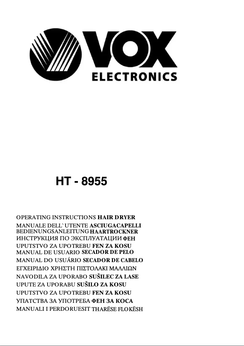 Imagen de la primera página del manual del dispositivo HT-8955