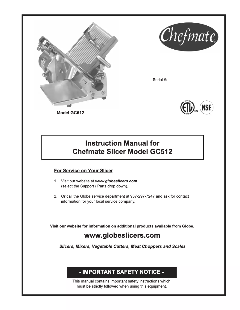Imagen de la primera página del manual del dispositivo GC512
