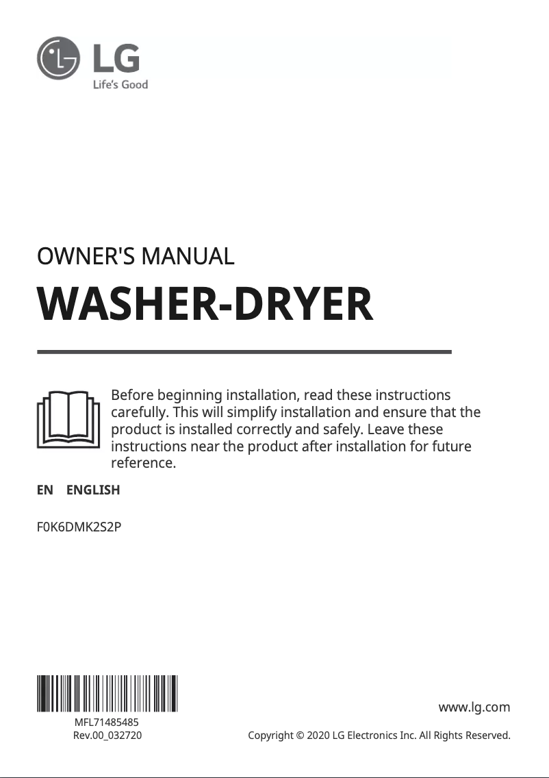 Imagen de la primera página del manual del dispositivo F0K6DMK2S2P