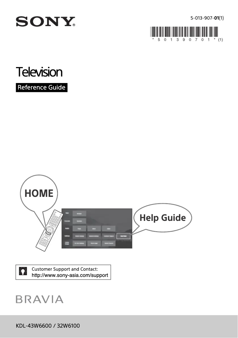 Imagen de la primera página del manual del dispositivo Bravia KDL-32W6100
