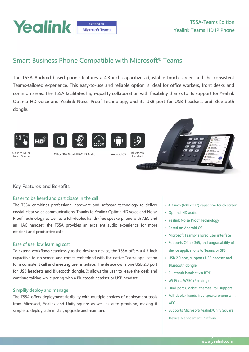Imagen de la primera página del manual del dispositivo T55A
