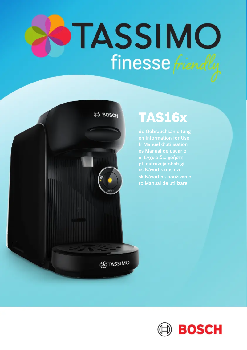 Página nº 1 - Manual de usuario Bosch Tassimo Happy TAS164E