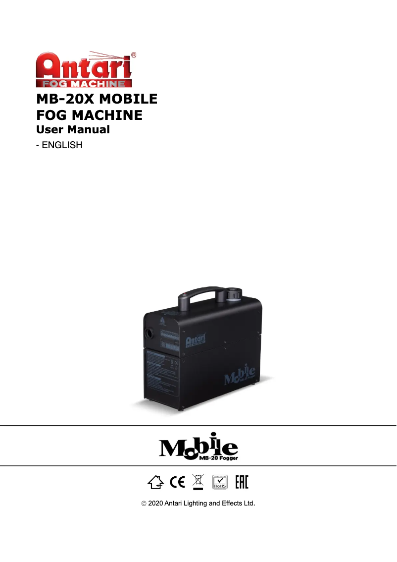 Imagen de la primera página del manual del dispositivo MB-20X