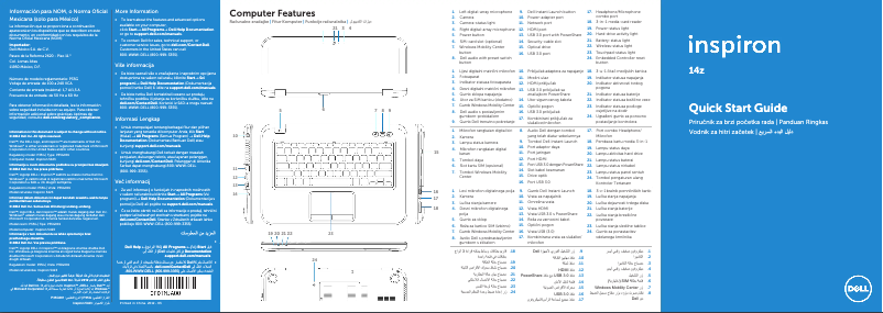Página nº 1 - Guía de instalación Dell Inspiron 14z
