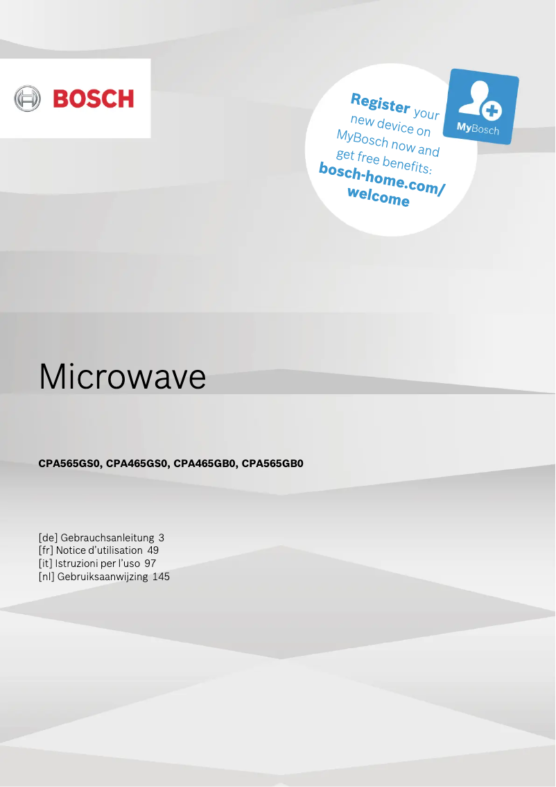 Página nº 1 - Manual de usuario Bosch CPA565GB0