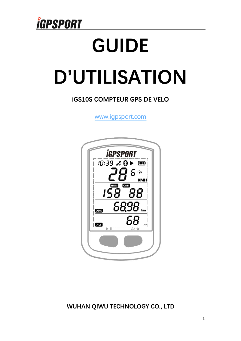 Imagen de la primera página del manual del dispositivo iGS10S