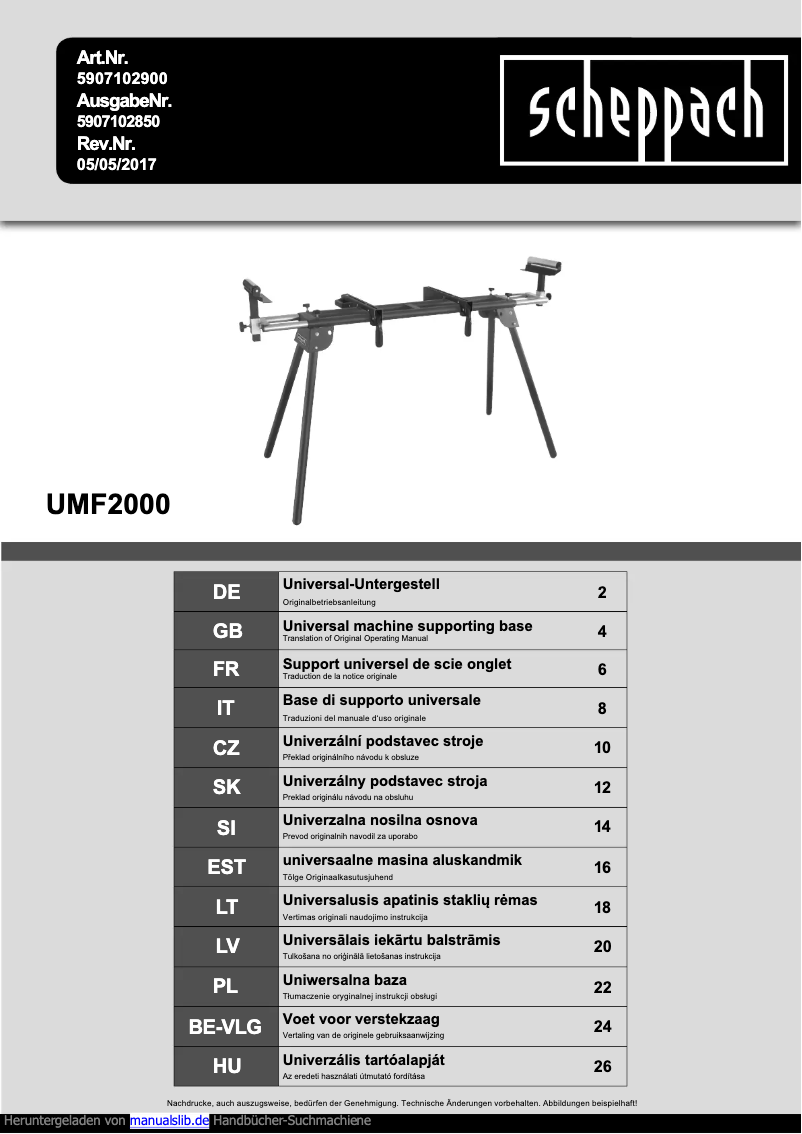 Imagen de la primera página del manual del dispositivo UMF2000